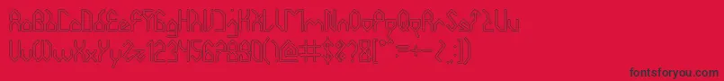 HouseBuilderHollow Font – Black Fonts on Red Background