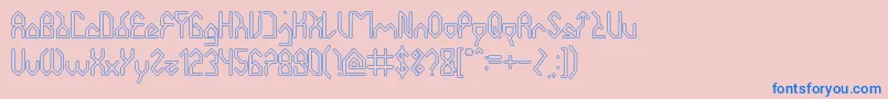 HouseBuilderHollow Font – Blue Fonts on Pink Background