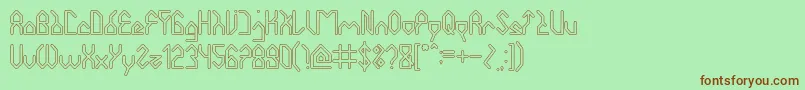 HouseBuilderHollow Font – Brown Fonts on Green Background