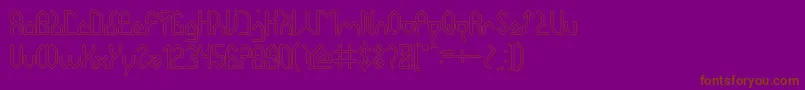 HouseBuilderHollow-Schriftart – Braune Schriften auf violettem Hintergrund