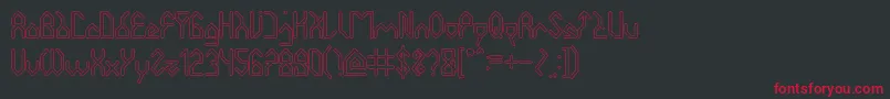 HouseBuilderHollow Font – Red Fonts on Black Background