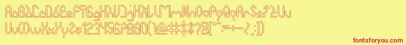 HouseBuilderHollow Font – Red Fonts on Yellow Background