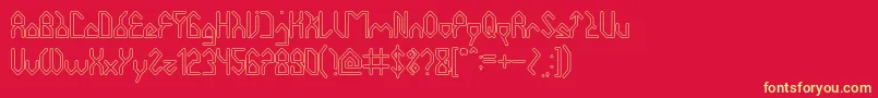 HouseBuilderHollow Font – Yellow Fonts on Red Background