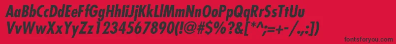 FuturaCondensedBolditalic Font – Black Fonts on Red Background