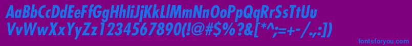 FuturaCondensedBolditalic Font – Blue Fonts on Purple Background