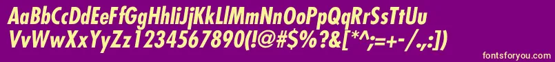 FuturaCondensedBolditalic Font – Yellow Fonts on Purple Background