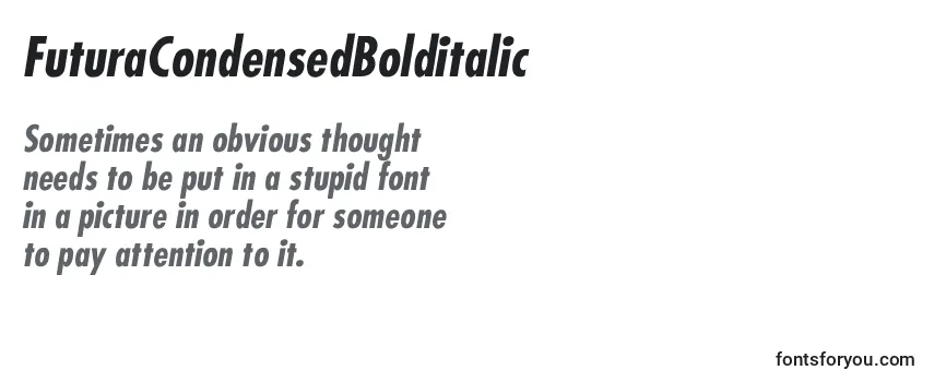 FuturaCondensedBolditalic Font