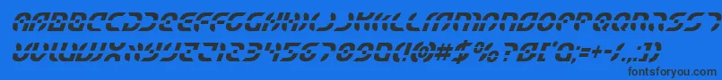 Starfightercondital Font – Black Fonts on Blue Background