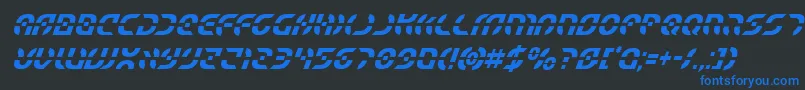 Starfightercondital Font – Blue Fonts on Black Background