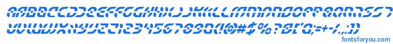 フォントStarfightercondital – 白い背景に青い文字