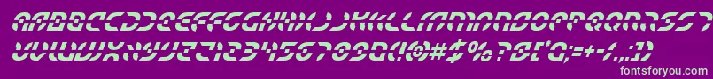 Starfightercondital Font – Green Fonts on Purple Background