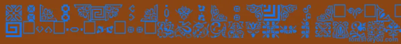 Więcej informacji o czcionce Ornamenttt Czcionka Ornamenttt – niebieskie czcionki na brązowym tle