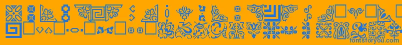 Ornamenttt Font – Blue Fonts on Orange Background