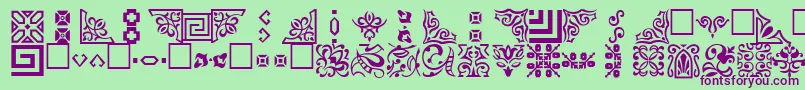 フォントOrnamenttt – 緑の背景に紫のフォント