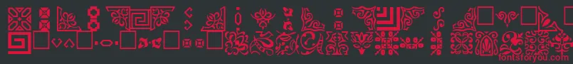 Ornamenttt-Schriftart – Rote Schriften auf schwarzem Hintergrund