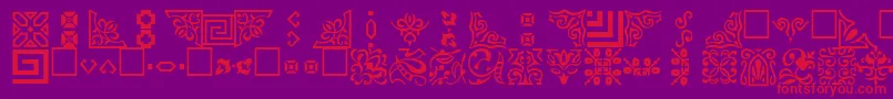 Ornamenttt-Schriftart – Rote Schriften auf violettem Hintergrund