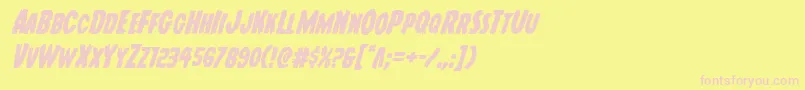 Youngfrankital Font – Pink Fonts on Yellow Background