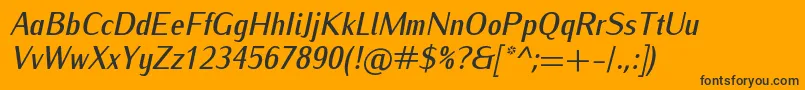 IwonacondmediumItalic Font – Black Fonts on Orange Background