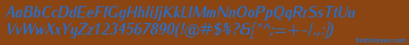 IwonacondmediumItalic Font – Blue Fonts on Brown Background
