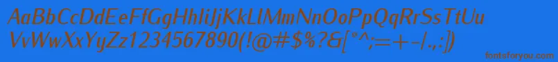 IwonacondmediumItalic Font – Brown Fonts on Blue Background