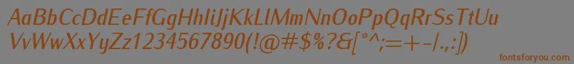 IwonacondmediumItalic Font – Brown Fonts on Gray Background