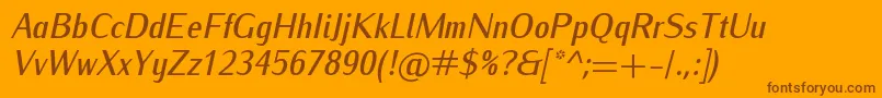 IwonacondmediumItalic Font – Brown Fonts on Orange Background
