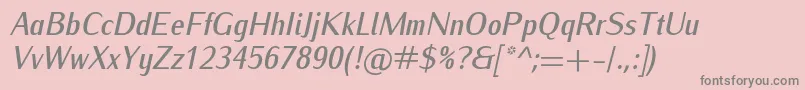 IwonacondmediumItalic Font – Gray Fonts on Pink Background