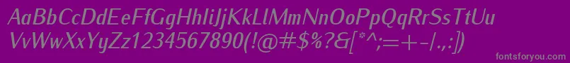 IwonacondmediumItalic Font – Gray Fonts on Purple Background