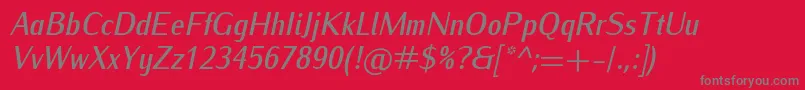IwonacondmediumItalic Font – Gray Fonts on Red Background