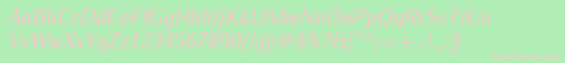 IwonacondmediumItalic Font – Pink Fonts on Green Background