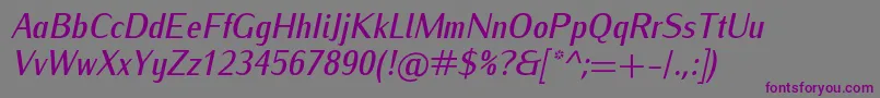 IwonacondmediumItalic Font – Purple Fonts on Gray Background