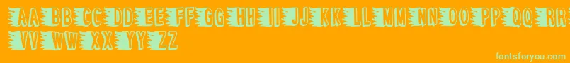 PepperoniPizza Font – Green Fonts on Orange Background