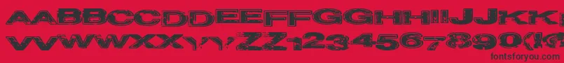 Projectz Font – Black Fonts on Red Background