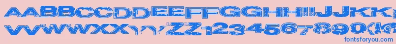 Police Projectz – polices bleues sur fond rose