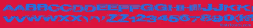 Projectz Font – Blue Fonts on Red Background