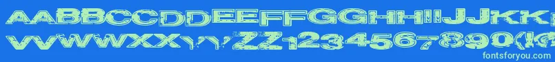 Fonte Projectz – fontes verdes em um fundo azul