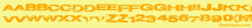 Fonte Projectz – fontes laranjas em um fundo amarelo