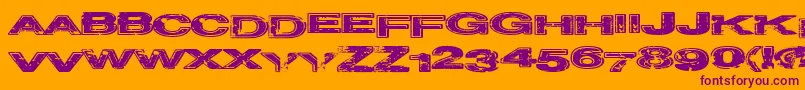 Projectz-fontti – violetit fontit oranssilla taustalla