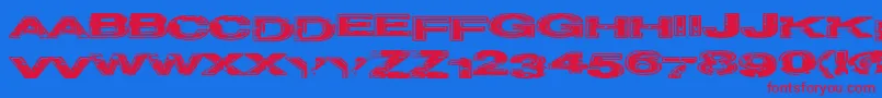 Projectz Font – Red Fonts on Blue Background