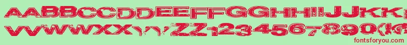 Projectz Font – Red Fonts on Green Background