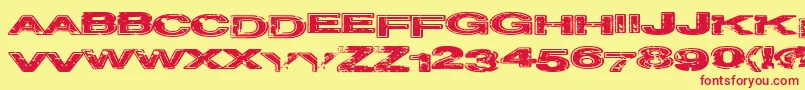 Projectz Font – Red Fonts on Yellow Background