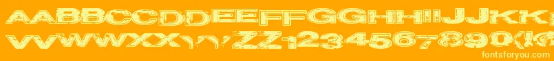 Projectz Font – Yellow Fonts on Orange Background