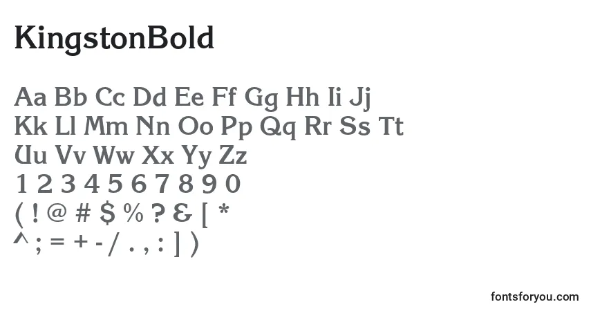 Schriftart KingstonBold – Alphabet, Zahlen, spezielle Symbole
