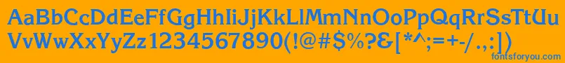 KingstonBold Font – Blue Fonts on Orange Background