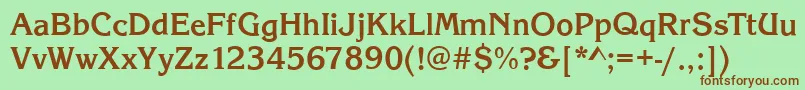 KingstonBold Font – Brown Fonts on Green Background