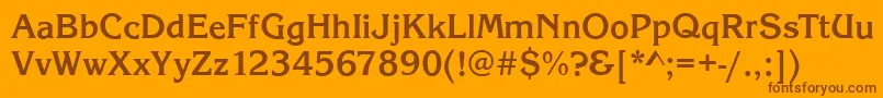 KingstonBold Font – Brown Fonts on Orange Background
