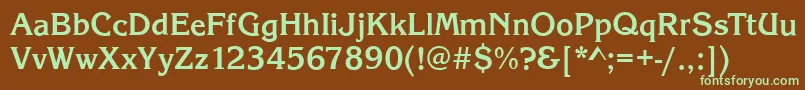 Шрифт KingstonBold – зелёные шрифты на коричневом фоне