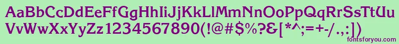 KingstonBold Font – Purple Fonts on Green Background