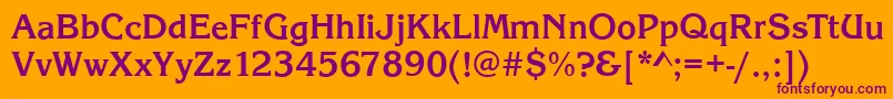 KingstonBold Font – Purple Fonts on Orange Background