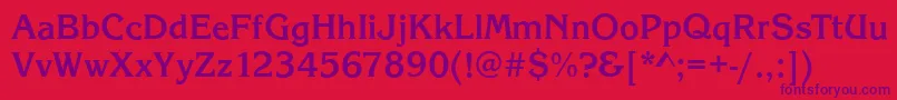 KingstonBold Font – Purple Fonts on Red Background